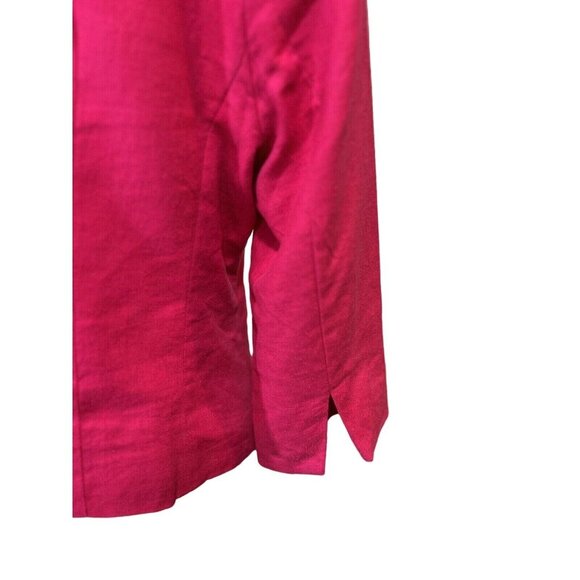 Giorgio Fiorlini Pink Linen Blend Short Crop Blazer Jacket Womens 10 M - Picture 6 of 8